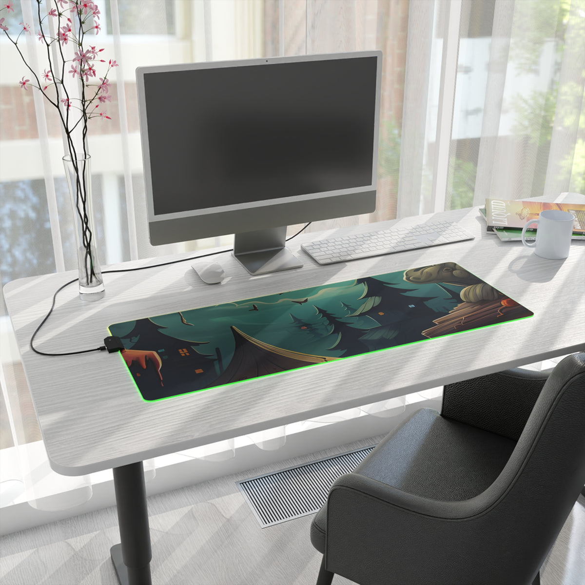 LED Gaming Mouse Pad with Trick or Treat Fun Design for Halloween, view 22