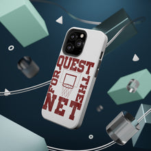 DistinctInk ToughCase for Apple iPhone, Compatible with MagSafe Charging - Quest For The Net Basketball