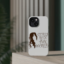 DistinctInk ToughCase for Apple iPhone, Compatible with MagSafe Charging - Curls Run the World