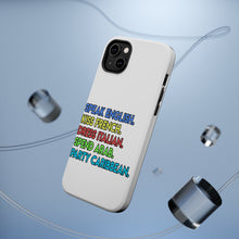 DistinctInk ToughCase for Apple iPhone, Compatible with MagSafe Charging - Speak English Kiss French Dress Italian