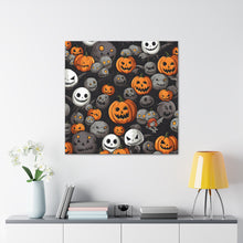 DistinctInk Canvas Wall Art with Haunted Harvest Time for Halloween