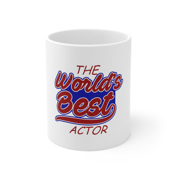 DistinctInk Glossy White Coffee / Tea Mug - The World's Best Actor
