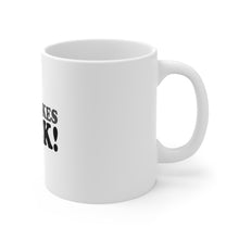 DistinctInk Glossy White Coffee / Tea Mug - Dad Jokes Rock