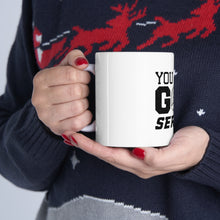 DistinctInk Glossy White Coffee / Tea Mug - You Just Got Served Volleyball