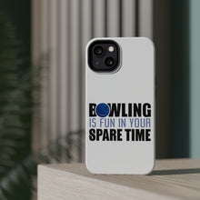 DistinctInk ToughCase for Apple iPhone, Compatible with MagSafe Charging - Bowling is Fun In Your SPARE Time
