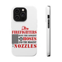 DistinctInk ToughCase for Apple iPhone, Compatible with MagSafe Charging - Firefights Have Longest Hoses and Biggest Nozzles