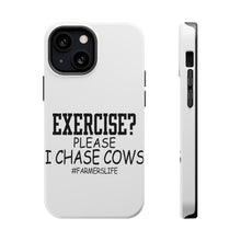 DistinctInk ToughCase for Apple iPhone, Compatible with MagSafe Charging - Exercise? Please I Chase Cows