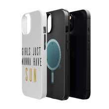 DistinctInk ToughCase for Apple iPhone, Compatible with MagSafe Charging - Girls Just Wanna Have Sun