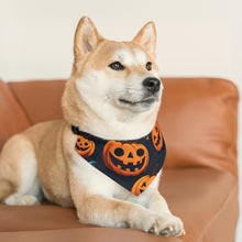 DistinctInk Adjustable Pet Banana Collar with Nightly Fright of Bats and Ghouls Design for Halloween
