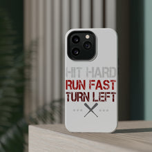 DistinctInk ToughCase for Apple iPhone, Compatible with MagSafe Charging - Hit Hard Run Fast Turn Left Baseball