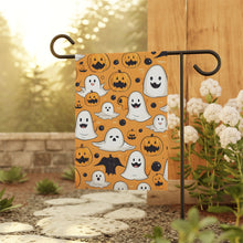 DistinctInk Garden & House Banner Flag with Ghoulish Bats and Pumpkins Design for Halloween