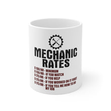 DistinctInk Glossy White Coffee / Tea Mug - Mechanic Rates More If You Watch Help