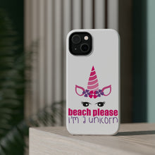 DistinctInk ToughCase for Apple iPhone, Compatible with MagSafe Charging - Beach Please I'm a Unicorn
