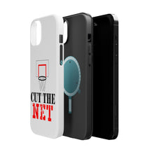 DistinctInk ToughCase for Apple iPhone, Compatible with MagSafe Charging - Cut the Net Basketball