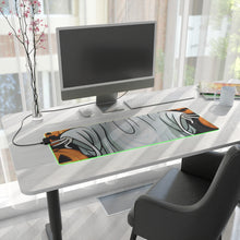 DistinctInk LED Gaming Mouse Pad with Ghost Skeleton Pumpkins Pattern Design for Halloween