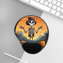 DistinctInk Mouse Pad with Wrist Rest  with Skelefun Halloween Design for Halloween