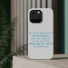 DistinctInk ToughCase for Apple iPhone, Compatible with MagSafe Charging - Persuade My Wife to Marry Me