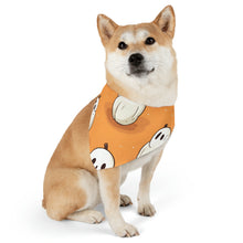 DistinctInk Adjustable Pet Banana Collar with Ghastly Skeleton Pumpkin adorned Design for Halloween