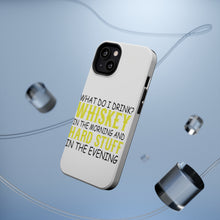 DistinctInk ToughCase for Apple iPhone, Compatible with MagSafe Charging - Whiskey in the Morning, Hard Stuff Evening