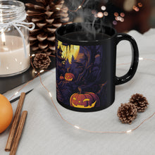 DistinctInk Black Coffee Mug - Ghostly Ghouls in the Graveyard for Halloween