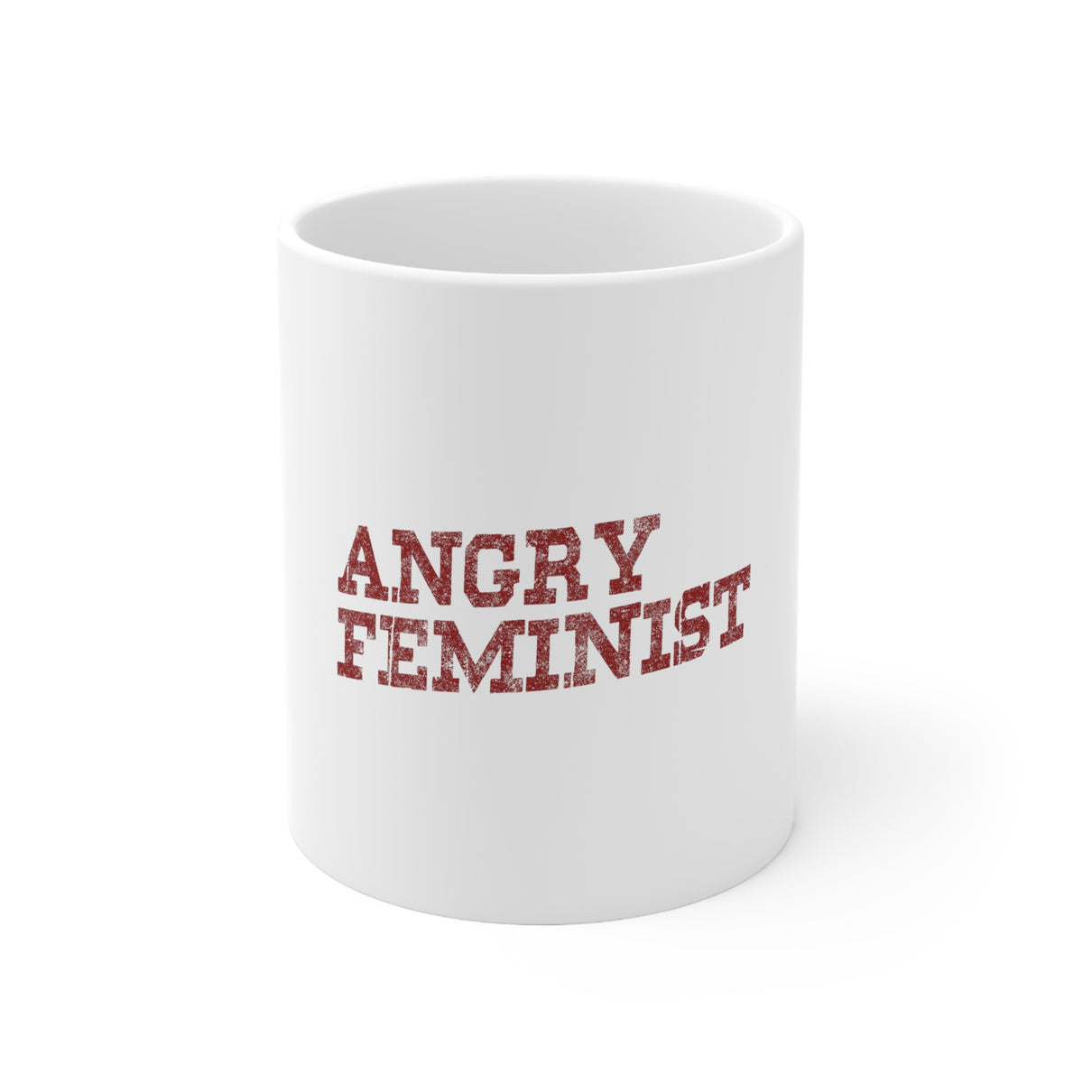 Glossy White Coffee / Tea Mug - Angry Feminist