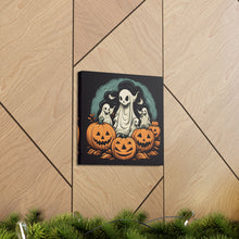 DistinctInk Canvas Wall Art with Spooky Skeleton Pumpkins for Halloween