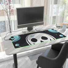 DistinctInk LED Gaming Mouse Pad with Skele-Ghostly Pumpkin Patch Design for Halloween