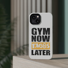 DistinctInk ToughCase for Apple iPhone, Compatible with MagSafe Charging - Gym Now Tacos Later
