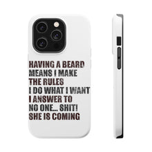 DistinctInk ToughCase for Apple iPhone, Compatible with MagSafe Charging - Beard - I Make the Rules, Do What I Want