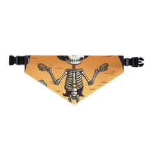 DistinctInk Adjustable Pet Banana Collar with Skelefun Halloween Design for Halloween