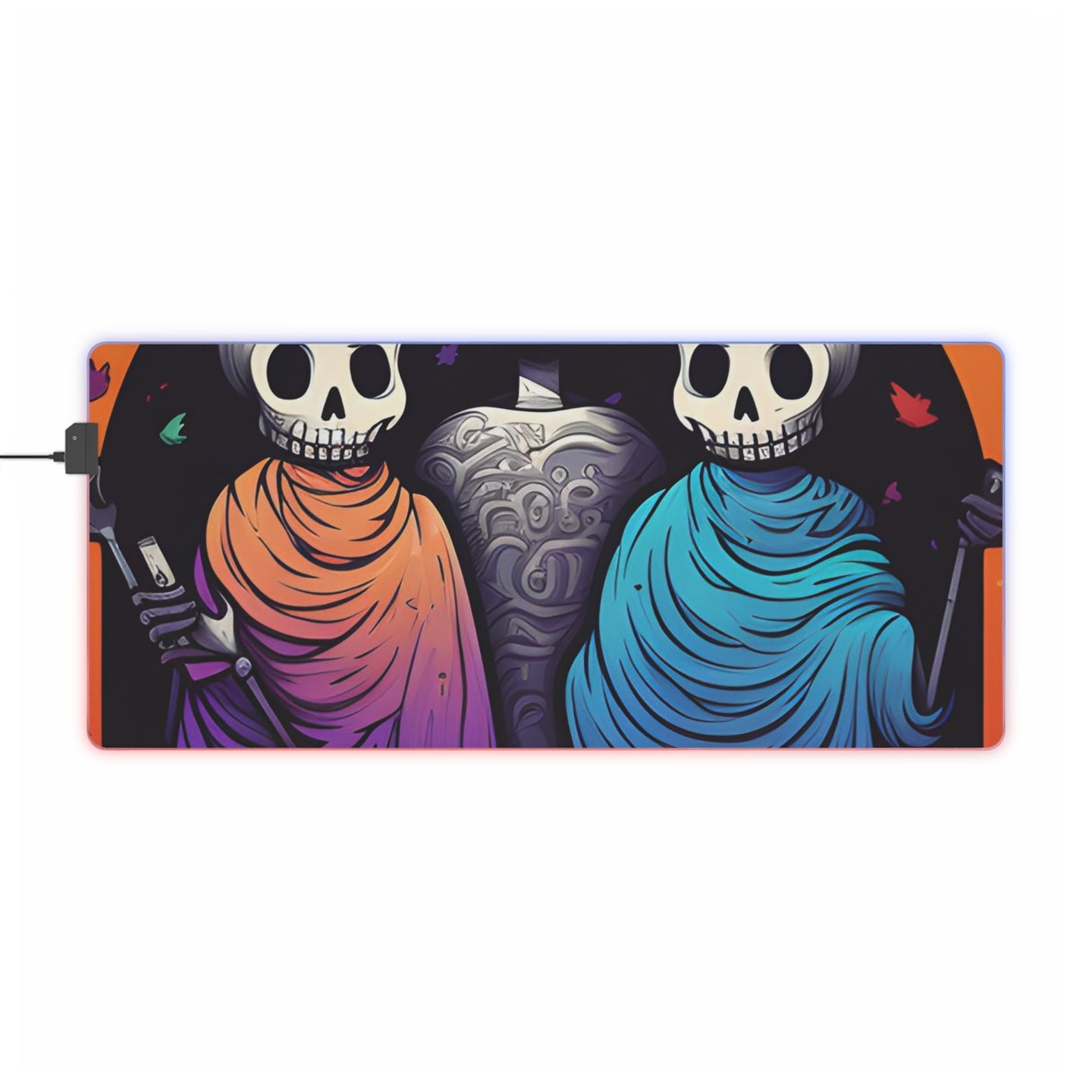 DistinctInk LED Gaming Mouse Pad with The Paths We Choose Design for Halloween  LGBTQ+ Pride