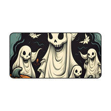DistinctInk Desk Mat with Spooky Skeleton Pumpkins Design for Halloween