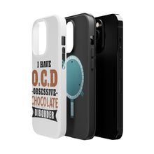 DistinctInk ToughCase for Apple iPhone, Compatible with MagSafe Charging - OCD Obsessive Chocolate Disorder
