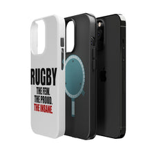 DistinctInk ToughCase for Apple iPhone, Compatible with MagSafe Charging - Rugby The Few The Proud the Insane
