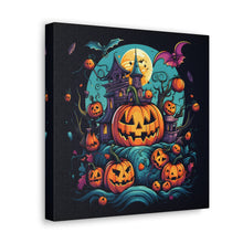 DistinctInk Canvas Wall Art with Trick or Treat Parade for Halloween