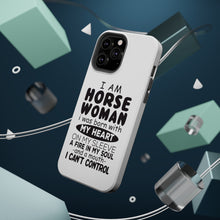 DistinctInk ToughCase for Apple iPhone, Compatible with MagSafe Charging - I Am A Horse Woman - Can't Control
