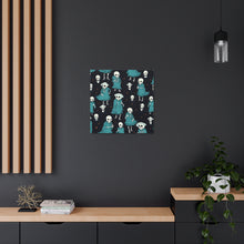 DistinctInk Canvas Wall Art with Haunted Skeleton Crew for Halloween