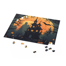 DistinctInk Jigsaw Puzzle with Spooky Trick or Treating Design for Halloween