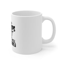 DistinctInk Glossy White Coffee / Tea Mug - When Ice Caps Melt Swimmer Rule the World