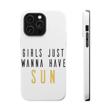 DistinctInk ToughCase for Apple iPhone, Compatible with MagSafe Charging - Girls Just Wanna Have Sun