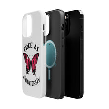 DistinctInk ToughCase for Apple iPhone, Compatible with MagSafe Charging - Free as a Butterfly - Pink