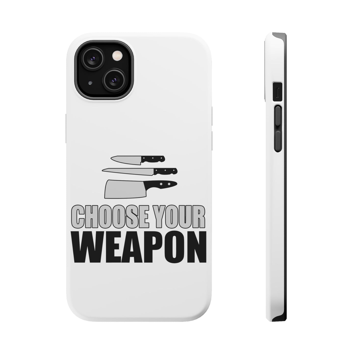 DistinctInk ToughCase for Apple iPhone, Compatible with MagSafe Charging - Choose Your Weapon - Chef Knives
