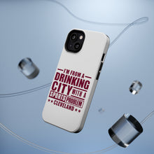 DistinctInk ToughCase for Apple iPhone, Compatible with MagSafe Charging - Cleveland Drinking City Sports Problem