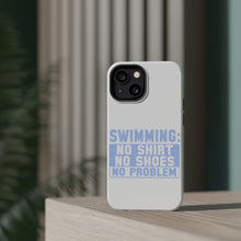 DistinctInk ToughCase for Apple iPhone, Compatible with MagSafe Charging - Swimming No Shirt No Shoes No Problem