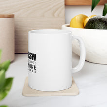 DistinctInk Glossy White Coffee / Tea Mug - I Fish So I Don't Choke People
