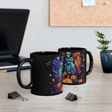DistinctInk Black Coffee Mug - "Mindful Connections" for Halloween LGBTQ+ Pride