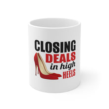DistinctInk Glossy White Coffee / Tea Mug - Closing Deals in High Heels
