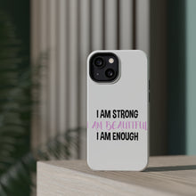 DistinctInk ToughCase for Apple iPhone, Compatible with MagSafe Charging - I Am Strong I Am Beautiful I Am Enough