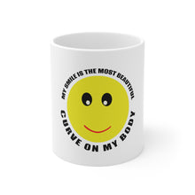 DistinctInk Glossy White Coffee / Tea Mug - My Smile Most Beautiful Curve on My Body