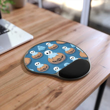DistinctInk Mouse Pad with Wrist Rest  with Ghost Skeleton Pumpkin Pattern Design for Halloween